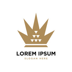 Royal crown logo. Luxury king icon. Elegant golden business symbol.