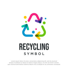 Colorful logo design concept vector. Recycling logo Template Vector