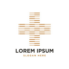 Medical Cross logo. Plus icon symbols for hospital, ambulance, pharmacy. Health care emblems, signs, badges.