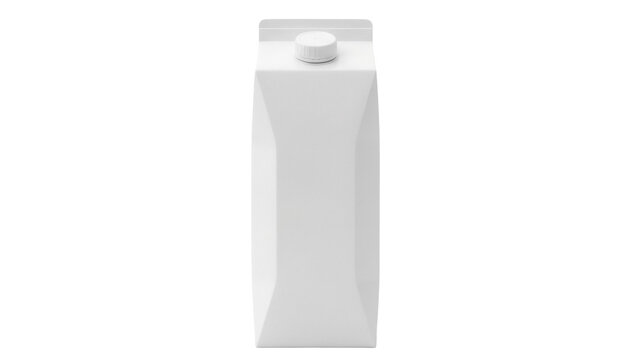 Blank milk carton isolated PNG, white juice box mockup for branding and packaging design on transparent background