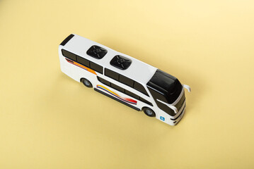 Colorful toys on a yellow background