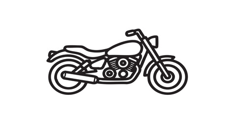 Obraz premium Motorcycle thin line icon, driver license concept. Vector graphics. Two wheeled motor vehicle, transport sign on white background, style icon mobile or web design