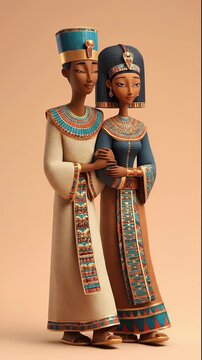 Ancient Egyptian Couple Statue - A Captivating Artistic Representation.