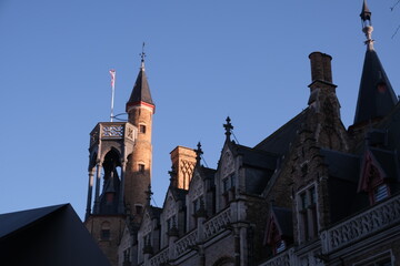 Christmas time in Bruges, architecture of Bruges