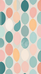 A Colorful Oval Pattern in Muted Pastel Tones Ideal for Textile, Wallpaper, or Modern Design