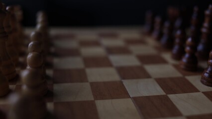 Animated sequence showing chess pieces on revolving board, capturing the essence of strategic...