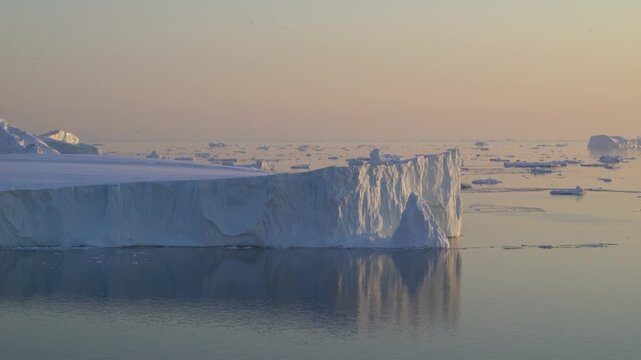Majestic Icebergs in the Arctic Ocean, Ilulissat Icefjord, Greenland