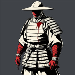vector image of brave samurai armor
