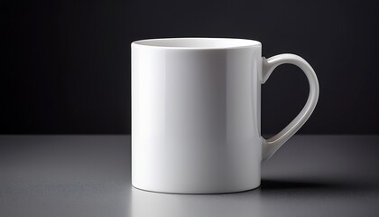 Obraz premium elegant white coffee mug with minimalistic design professional photography