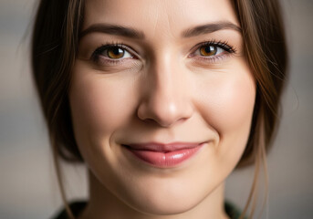 Close-up portrait of woman with half smile
