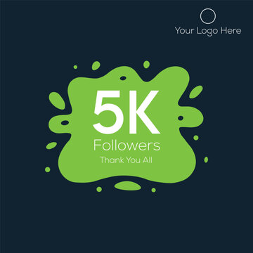 5K Followers Celebration Post &ndash; Social Media Thank You Banner Template