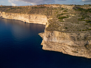 Dingli Cliffs, Malta, drone aerial photography,