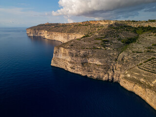 Dingli Cliffs, Malta, drone aerial photography,