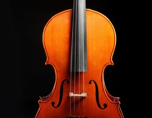 orange cello against black background
