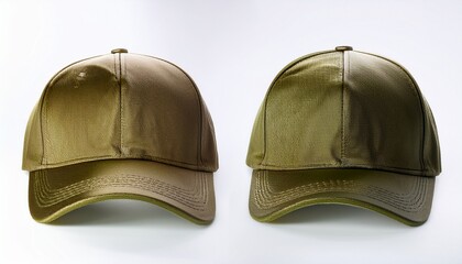 olive green baseball cap front and side views