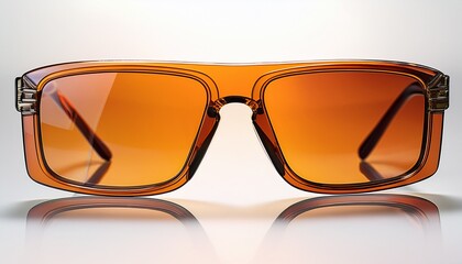 orange tinted rectangular sunglasses