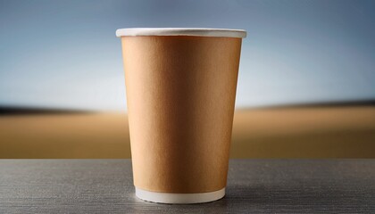light brown disposable paper cup