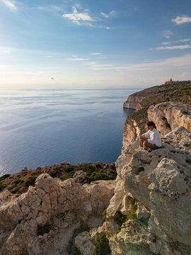 Dingli Cliffs, Malta, drone aerial photography,
