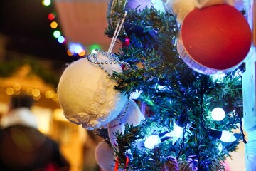 christmas tree decorations with lights