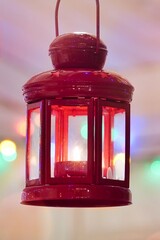 Red lamp in the night