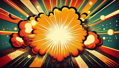 vintage retro comics boom explosion crash bang cover book design with light and dots can be used for decoration or graphics graphic art illustratiom