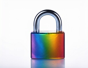 Fototapeta premium transparent rainbow shimmering lock isolated on the white background