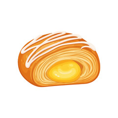 Fototapeta premium Flat Vector Illustration of Danish Pastry – Traditional Sweet from Denmark