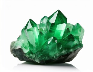 Fototapeta premium photo of emerald crystal isolated on white background