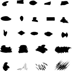 Conjunto de formas abstractas. Silueta negra para dise&ntilde;o grafico