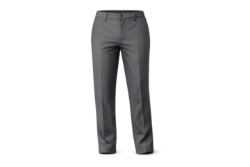 Gray formal trousers isolated on transparent background, professional