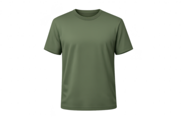 Green T-Shirt Mockup template Isolated with transparent background