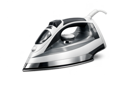 Sleek iron appliance featuring a transparent background appliance style. - Powered by Adobe