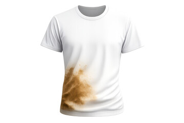 Dirty T-Shirt Stain with Transparent Background. Editable Apparel Mockup.