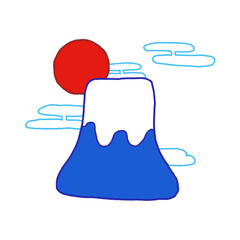 お正月の初日の出イラスト