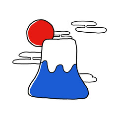 お正月の初日の出イラスト