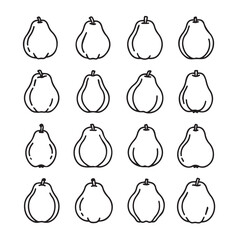 Quince Fruits black line art