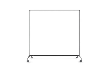 Minimalist metal clothing rack on transparent background, clean design.