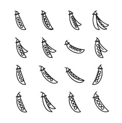 Snow Peas black line art