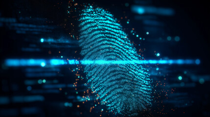 Digital identity form verification concept on blue technology background