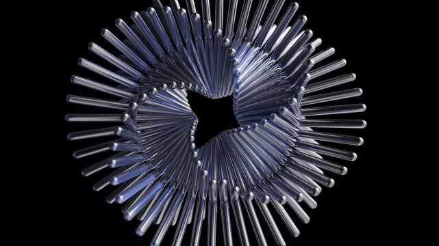 Spiral structure of metal rods