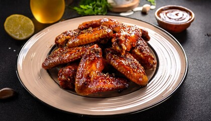 delicious glazed chicken wings recipe food photography shot