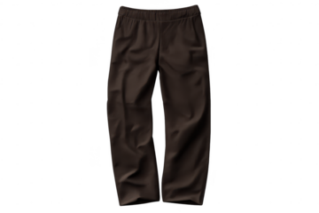 Brown trousers presented on transparent background for online selling.