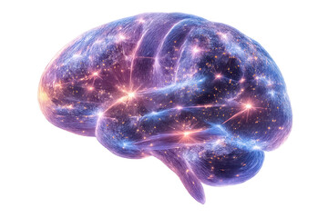 Brain connections and neurons on transparent background visualization