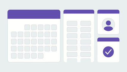 Digital calendar and checklist interfaces with user profile and confirmation icons, representing productivity and organization for healthcare management
