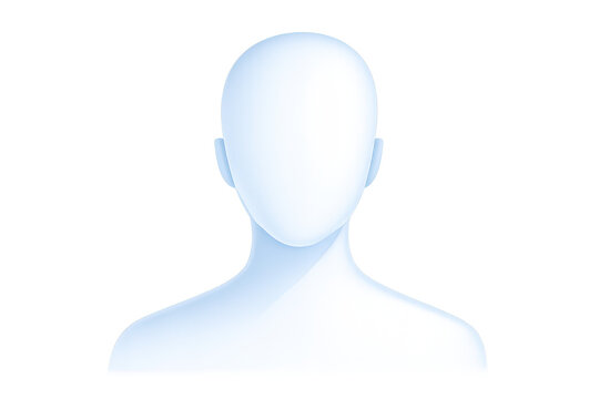 Faceless mannequin bust with transparent background on a black backdrop