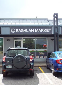 Gloucester, ON, Canada-June 30,2025:The front of " Baghlan Market" at 5929 Jeanne D'Arc Blvd S Unit 14-15.

