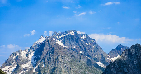 high mountain landscape with snow