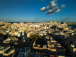 Parish Church of Sacro Cuor, Sliema, Malta,  drone view,