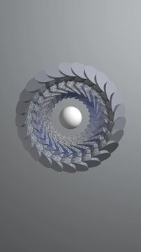Abstract morphing ring animation on gray background