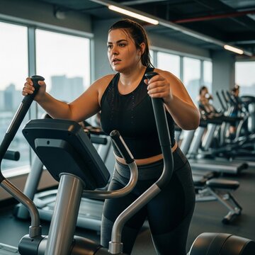 &Uuml;bergewichtige Menschen beim Sport.Jogging,Running,Walking,Fitness,Gym